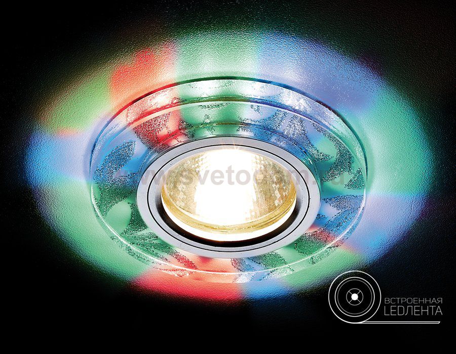 Светильник точечный Ambrella S232 W/CH/M белый/серебро/MR16+3W(LED MULTI) COMPO SPOT