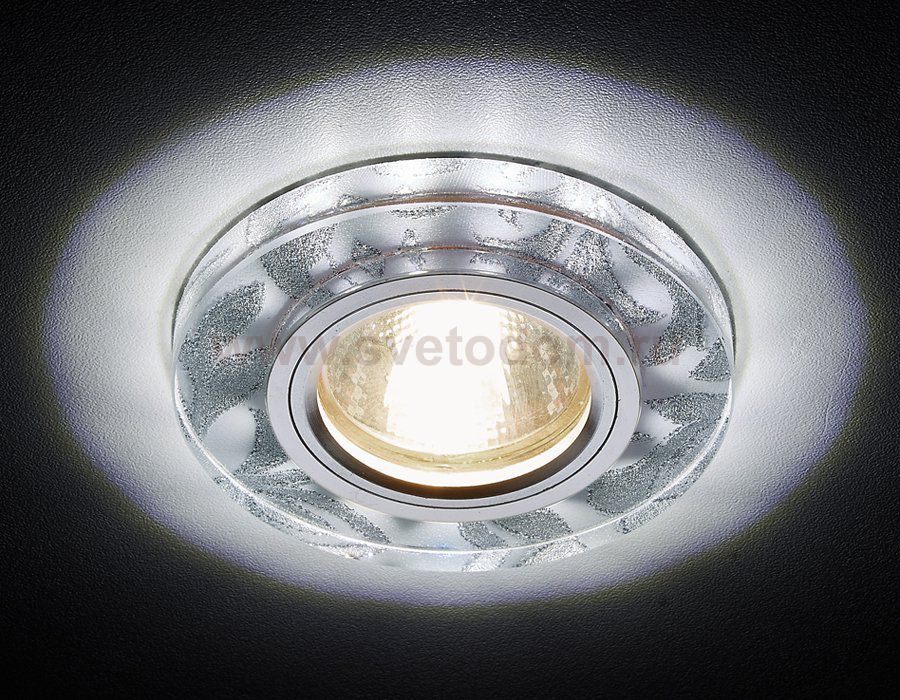 Светильник точечный Ambrella S232 W/CH белый/серебро/MR16+3W(LED WHITE) COMPO SPOT