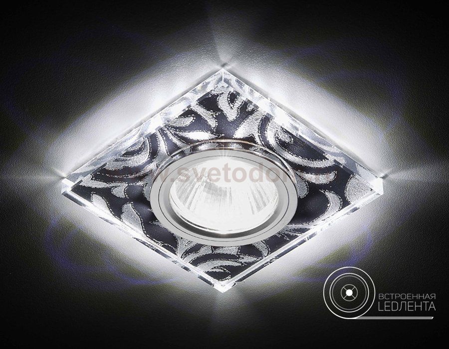 Светильник точечный Ambrella S234 BK/CH/WH черный/серебро/MR16+3W(LED WHITE) COMPO SPOT