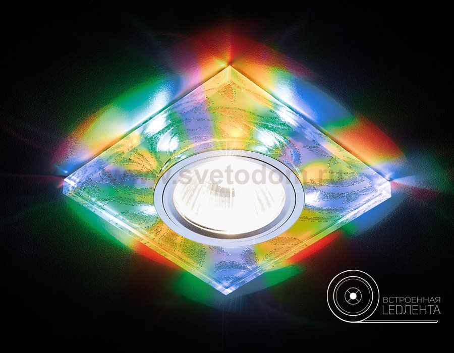 Светильник точечный Ambrella S234 W/CH/M белый/хром/MR16+3W(LED MULTI) COMPO SPOT