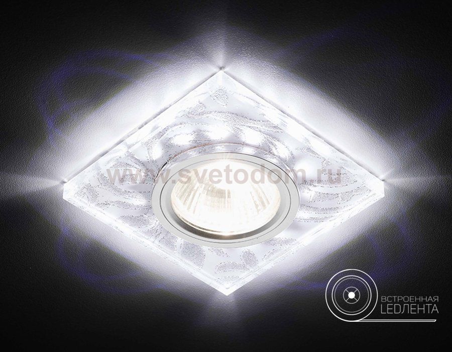 Светильник точечный Ambrella S234 W/CH/WH белый/серебро/MR16+3W(LED WHITE) COMPO SPOT