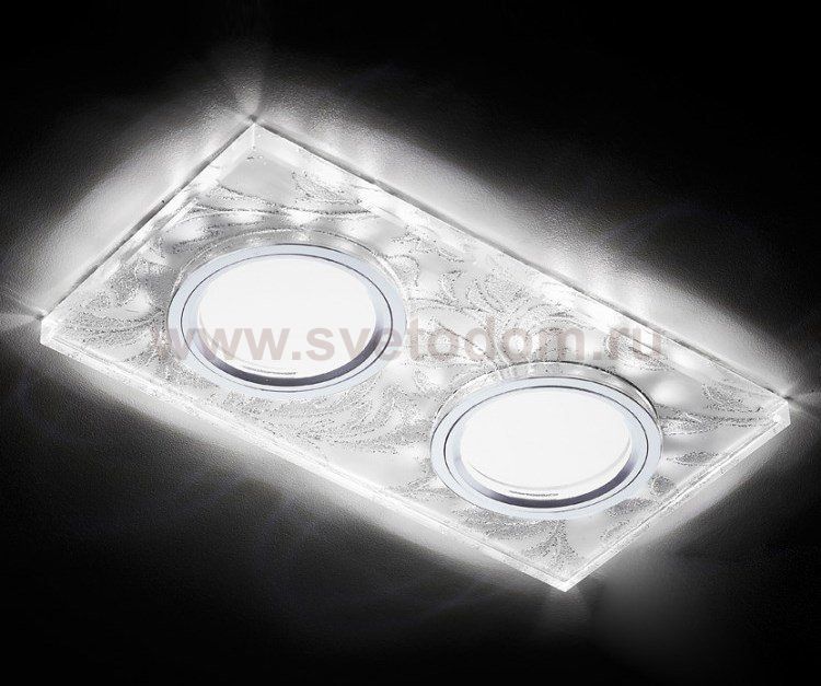 Светильник точечный Ambrella S234/2 BK/CH/WH черный/серебро/MR16+6W(LED WHITE) COMPO SPOT