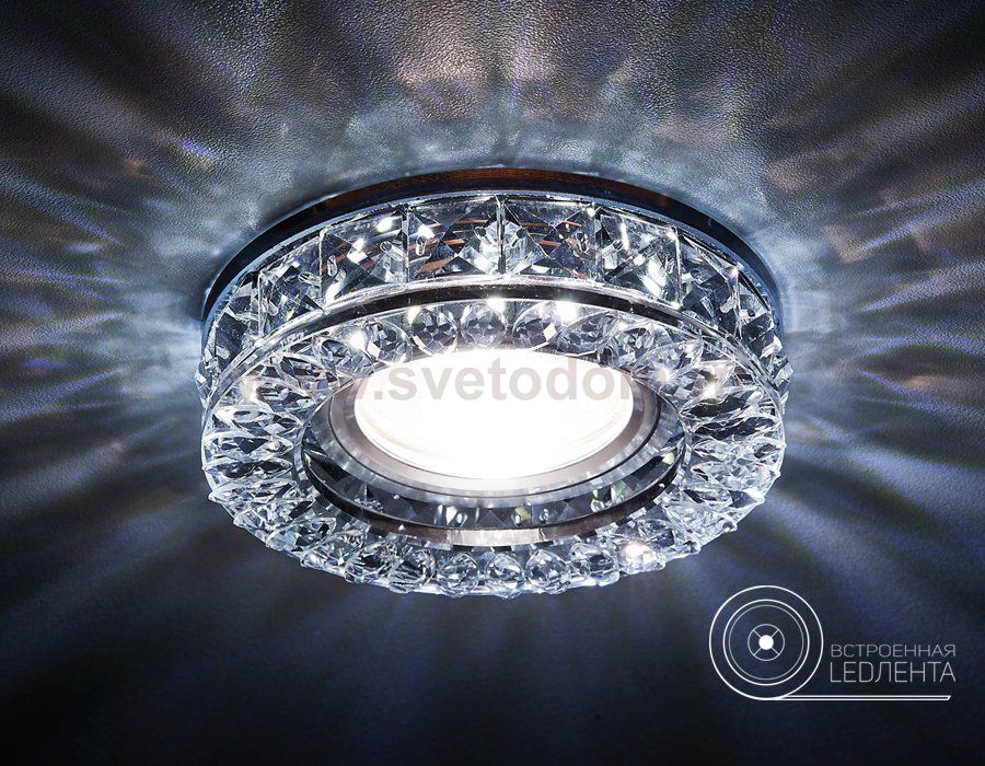 Светильник точечный Ambrella S241 BK хром/тонированный хрусталь/MR16+3W(LED WHITE) COMPO SPOT