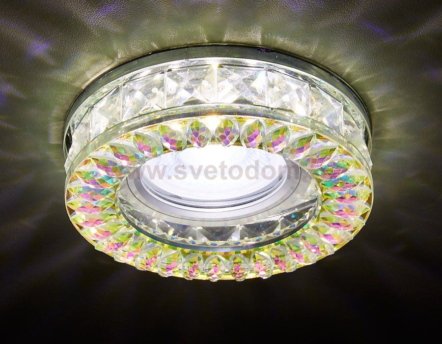Светильник точечный Ambrella S241 PR хром/перламутровый хрусталь/MR16+3W(LED WHITE) COMPO SPOT