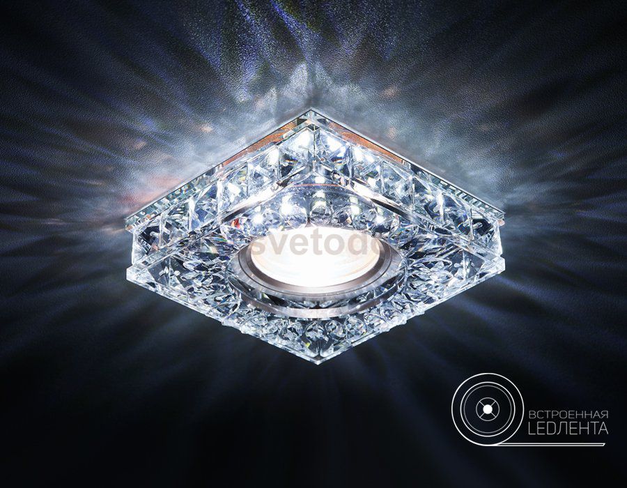 Светильник точечный Ambrella S251 CH хром/прозрачный хрусталь/MR16+3W(LED WHITE) COMPO SPOT