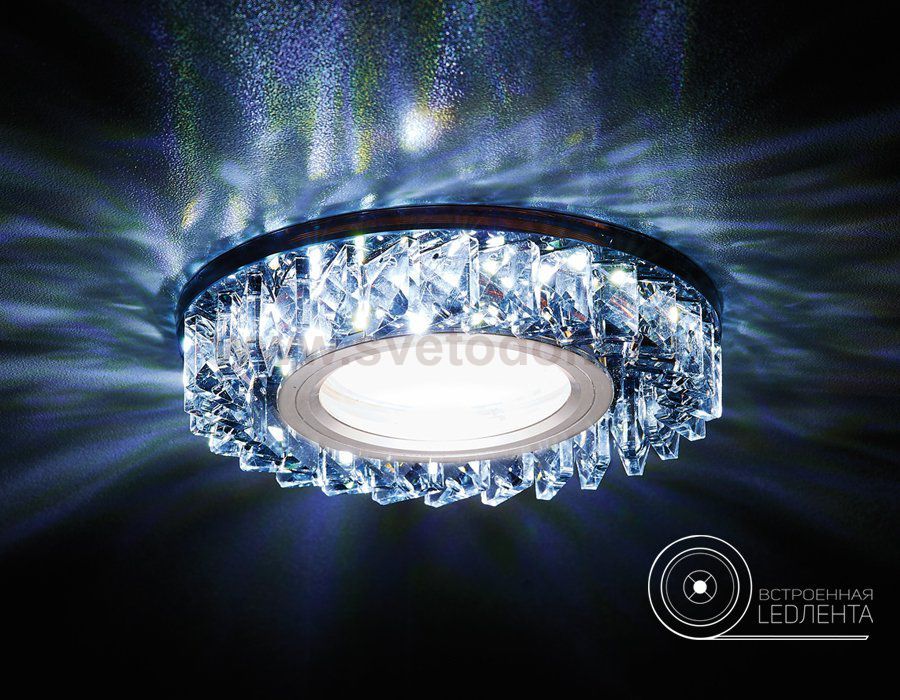 Светильник точечный Ambrella S255 BK хром/тонированный хрусталь/MR16+3W(LED WHITE) COMPO SPOT