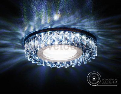 Светильник точечный Ambrella S255 BK хром/тонированный хрусталь/MR16+3W(LED WHITE) COMPO SPOT