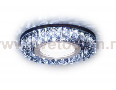 Светильник точечный Ambrella S255 BK хром/тонированный хрусталь/MR16+3W(LED WHITE) COMPO SPOT