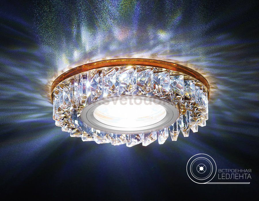 Светильник точечный Ambrella S255 BR хром/коричневый хрусталь/MR16+3W(LED WHITE) COMPO SPOT