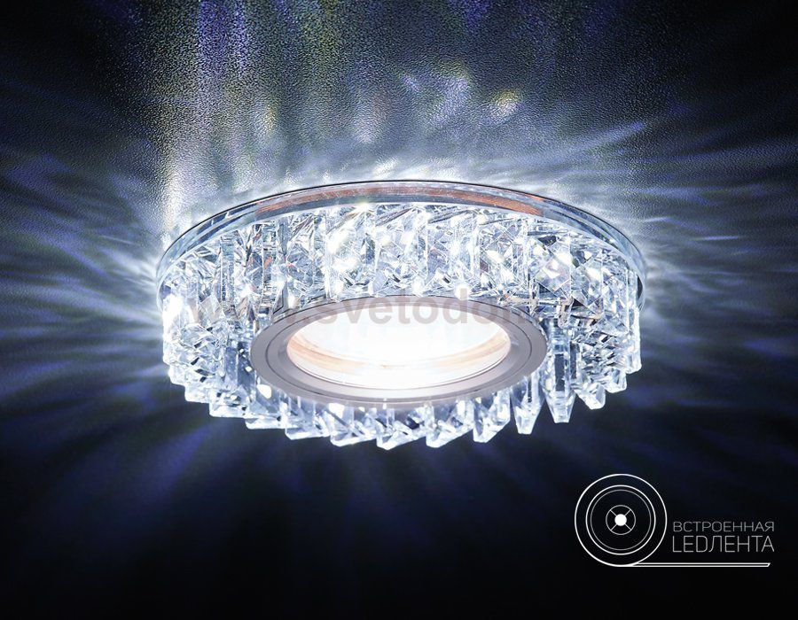 Светильник точечный Ambrella S255 CH хром/прозрачный хрусталь/MR16+3W(LED WHITE) COMPO SPOT