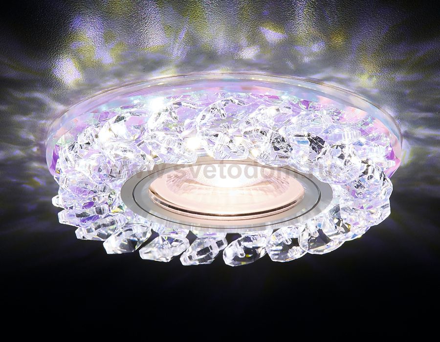 Светильник точечный Ambrella S257 PR хром/перламутровый хрусталь/MR16+3W(LED WHITE) COMPO SPOT