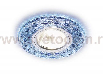 Светильник точечный Ambrella S288 BL хром/сапфир хрусталь/MR16+3W(LED WHITE) COMPO SPOT