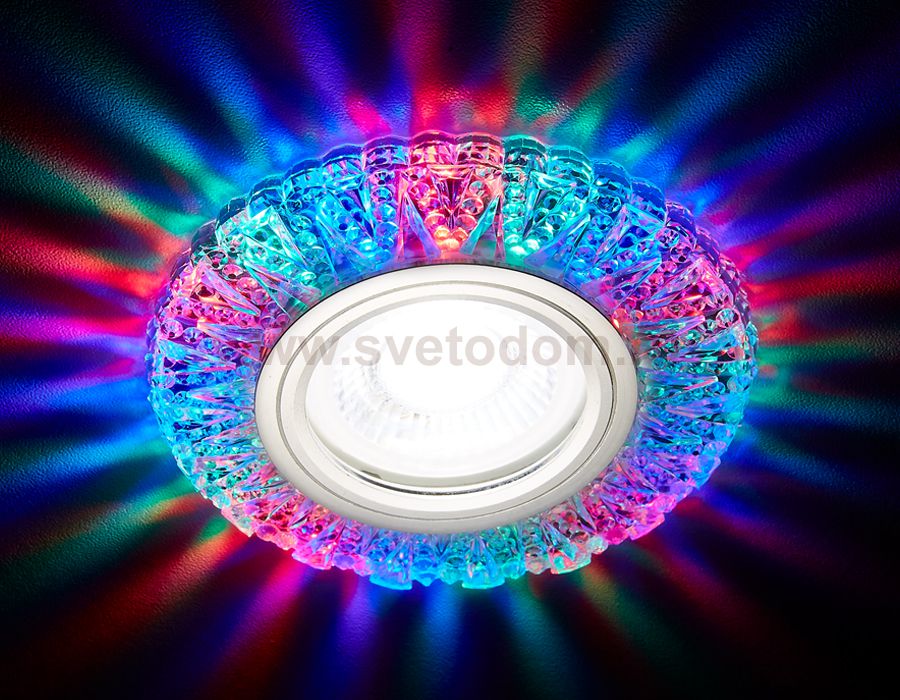 Светильник точечный Ambrella S310 PR хром/перламутровый хрусталь/MR16+3W(LED RGB) COMPO SPOT