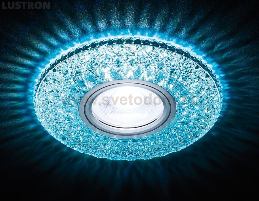 Светильник точечный Ambrella S333 BL/CLD хром/лазурный хрусталь/MR16+3W(LED COLD) COMPO SPOT