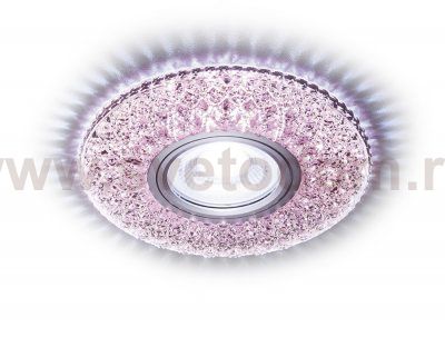 Светильник точечный Ambrella S333 PI/CLD хром/розовый хрусталь/MR16+3W(LED COLD) COMPO SPOT
