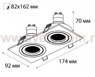 SAG203-4.304 silver/silver светильник встраиваемый Italline