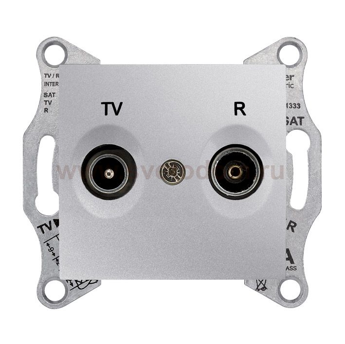 SE Sedna Алюминий Розетка TV/R проходная 8dB (SDN3301360)
