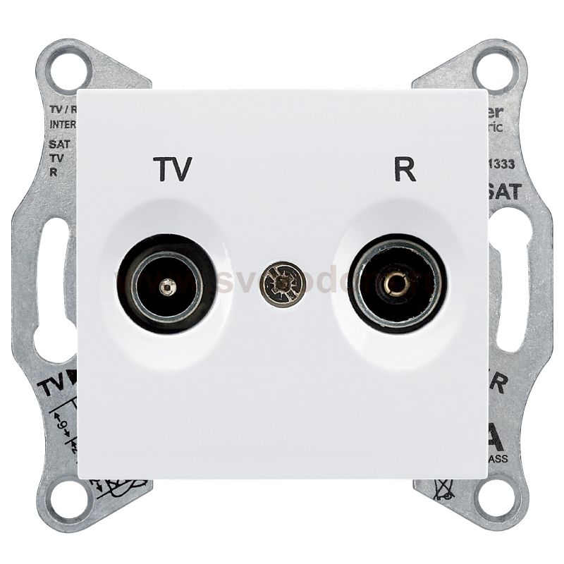 SE Sedna Бел Розетка TV/R проходная 4dB (SDN3301821)