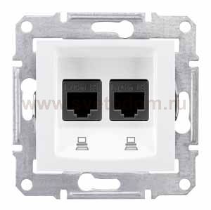 SE Sedna Бел Розетка компьютерная 2-ая RJ45 кат. 6 UTP (SDN4800121)