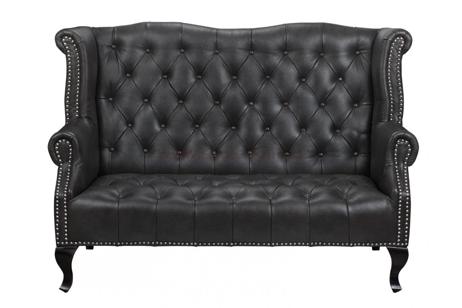 Кожаный дизайнерский диван Royal Sofa Black MAK interior SF-2000-LB Черный
