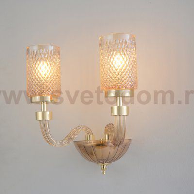 Светильник настенный бра Crystallux SILVESTRO AP2 AMBER SILVESTRO