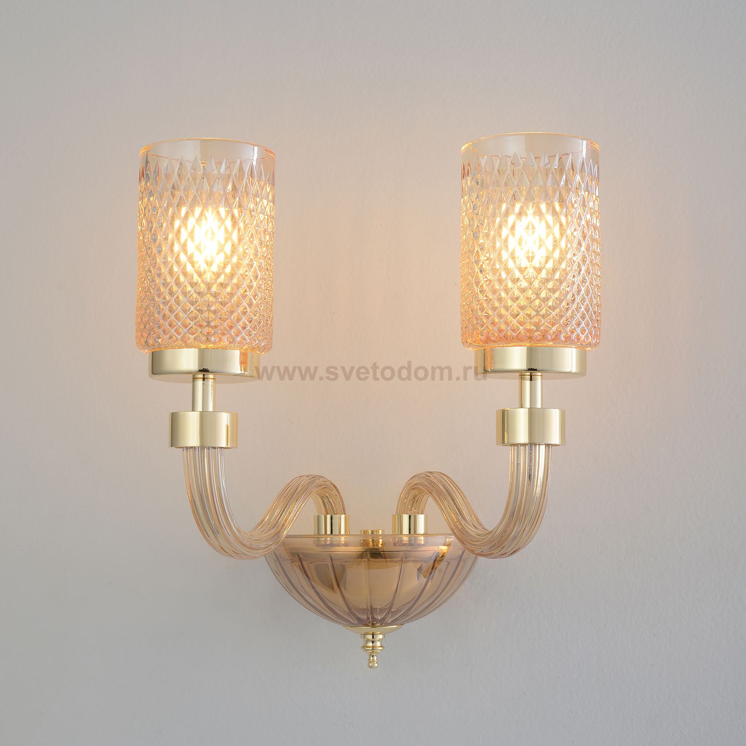 Светильник настенный бра Crystallux SILVESTRO AP2 AMBER SILVESTRO