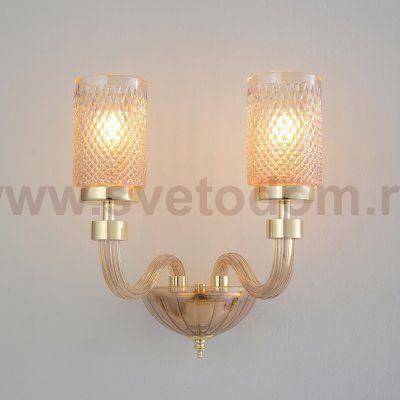 Светильник настенный бра Crystallux SILVESTRO AP2 AMBER SILVESTRO