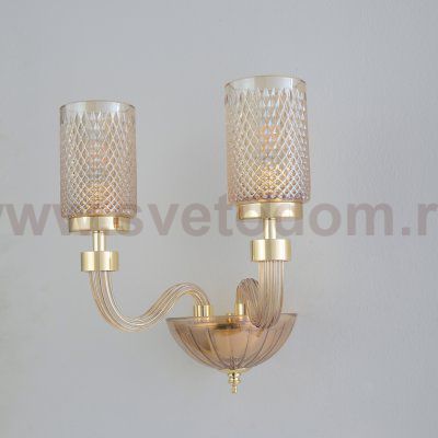 Светильник настенный бра Crystallux SILVESTRO AP2 AMBER SILVESTRO