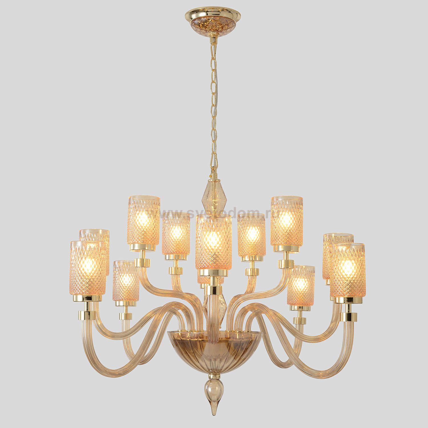Люстра Crystallux SILVESTRO SP12 AMBER SILVESTRO