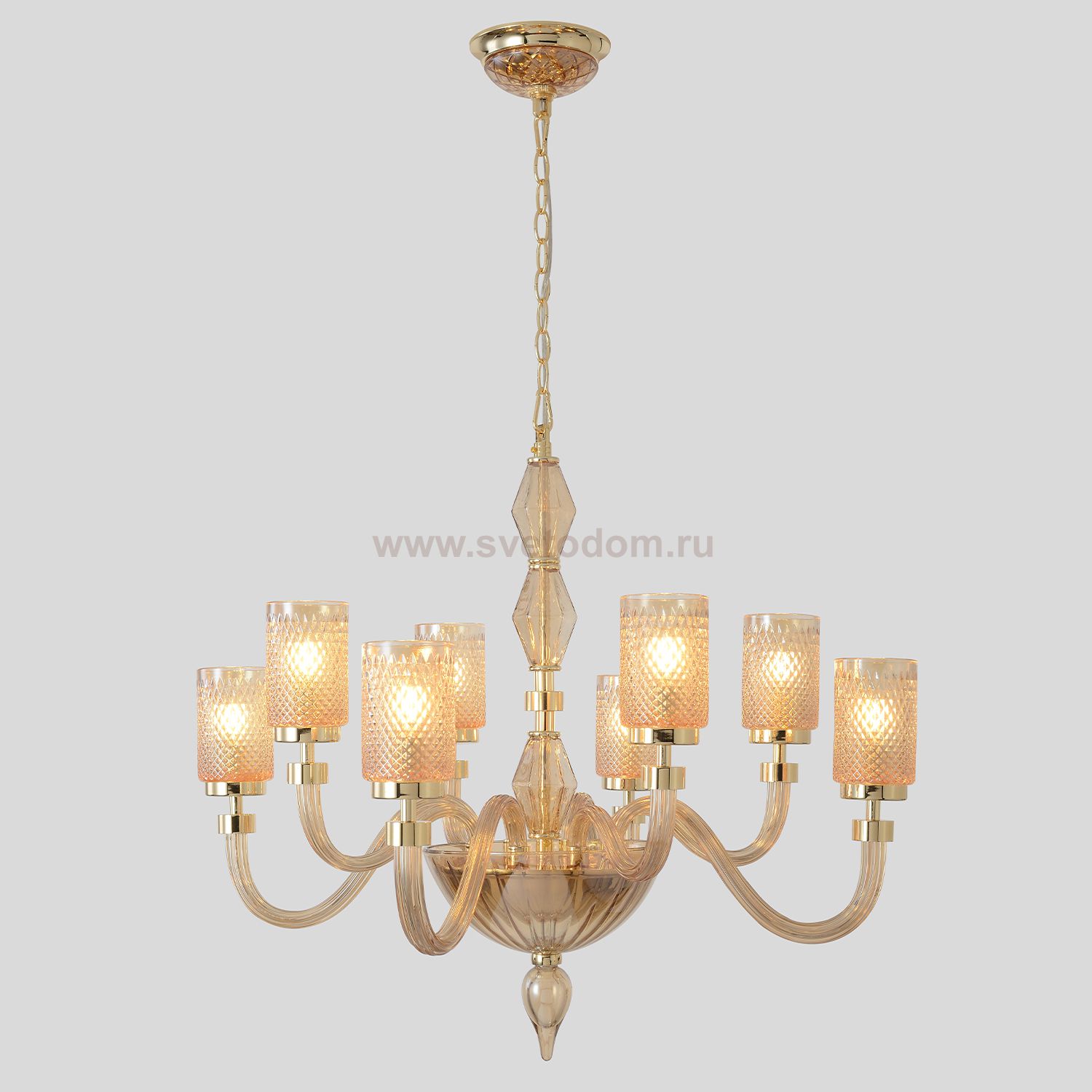 Люстра Crystallux SILVESTRO SP8 AMBER SILVESTRO