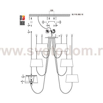 Люстра подвесная St luce SL1110.503.10 AMBRELA