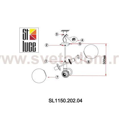 Светильник потолочный St luce SL1150.202.04 LIORA