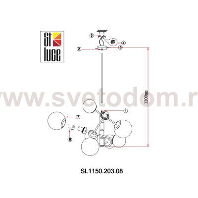 Светильник подвесной St luce SL1150.203.08 LIORA