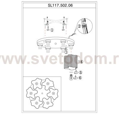 Люстра потолочная St luce SL117.502.06 ONDE