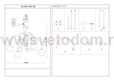 Светильник потолочный St luce SL1204.402.08 JINETO