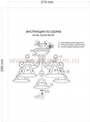 Люстра потолочная St luce SL243.502.05 Polin
