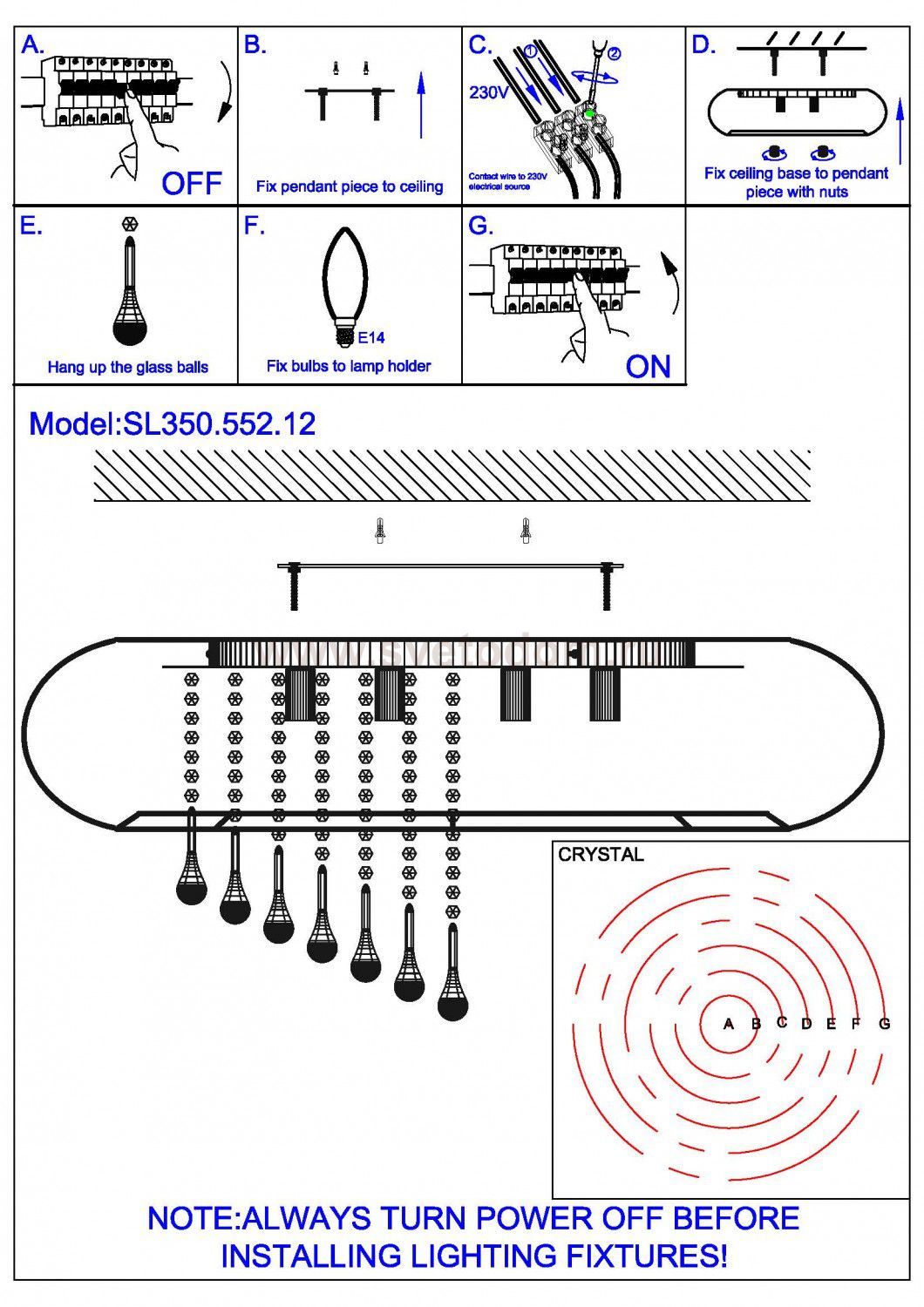 Люстра потолочная St luce SL350.552.12 PREFERITA