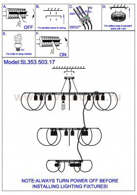 Люстра подвесная St luce SL353.503.17 STRATO