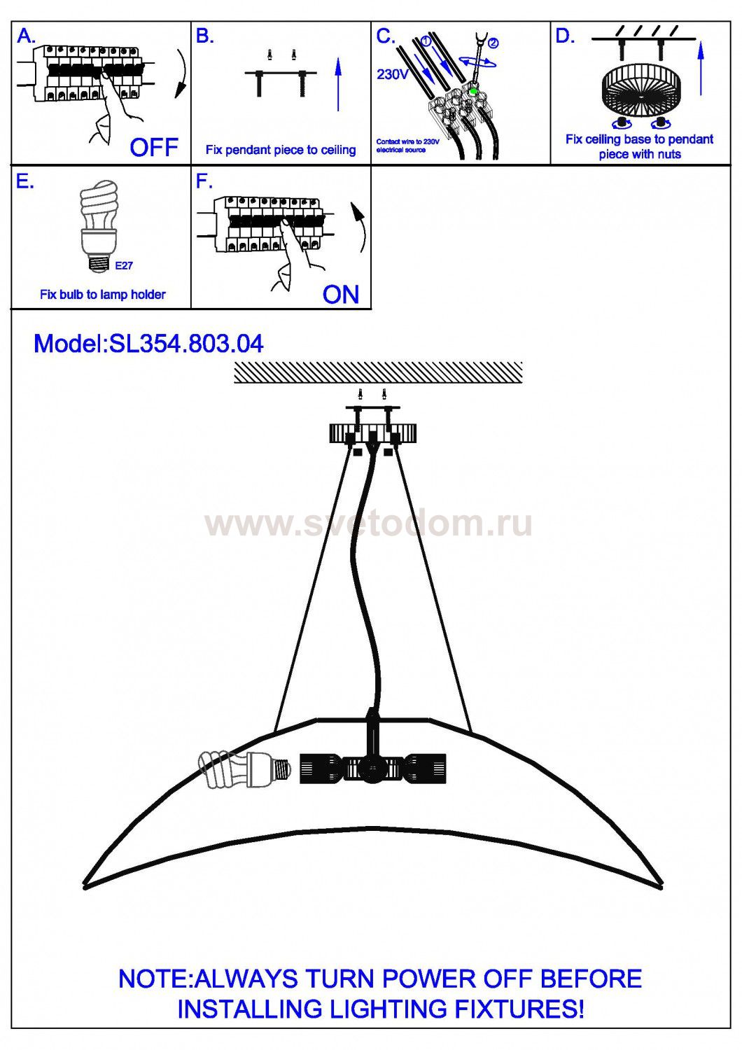 Светильник подвесной St luce SL354.803.04 SL354