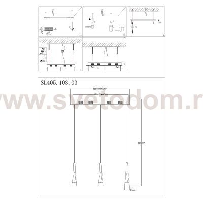 Светильник подвесной St luce SL405.103.03 BOCHIE