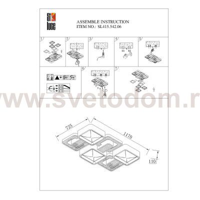 Люстра потолочная St luce SL415.542.06 TAVOLIRE