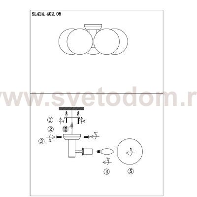 Люстра потолочная St luce SL424.402.05 ROSELLO