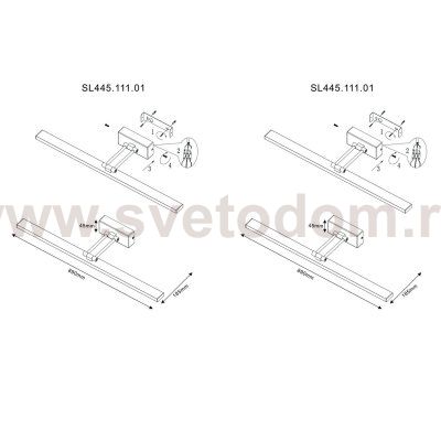 Светильник настенный St luce SL445.111.01 PARALLELA