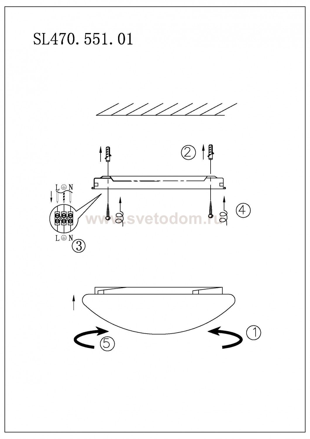 Светильник настенно-потолочный St luce SL470.551.01 Promine