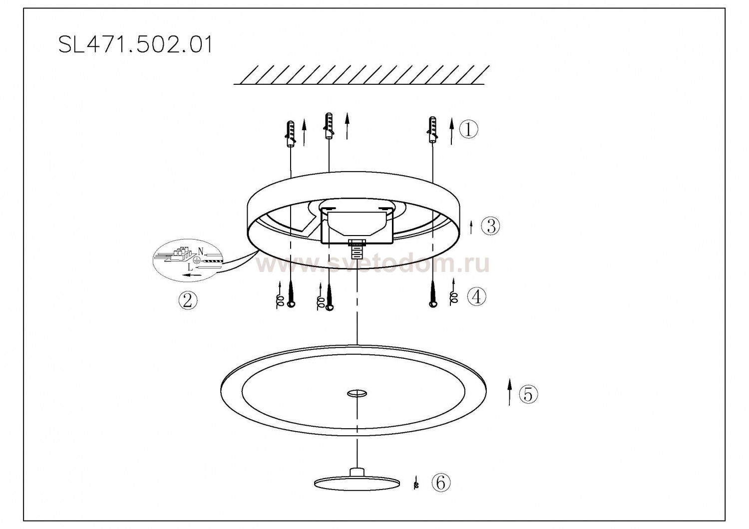 Светильник настенно-потолочный St luce SL471.502.01 PERLE