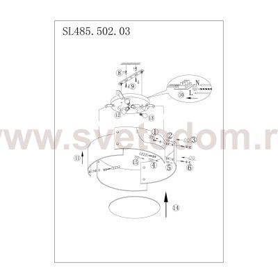 Светильник потолочный St luce SL485.502.03 DONY