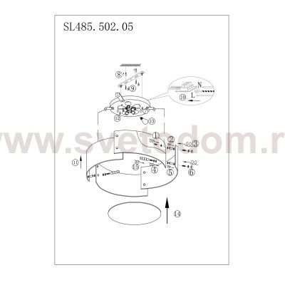 Светильник потолочный St luce SL485.502.05 DONY