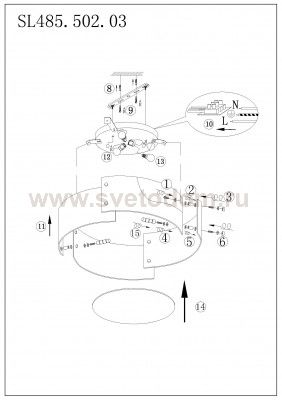 Светильник потолочный St luce SL485.502.03 DONY