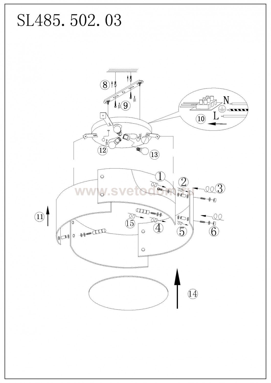 Светильник потолочный St luce SL485.502.03 DONY