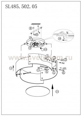 Светильник потолочный St luce SL485.502.05 DONY